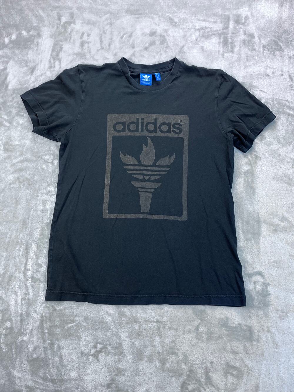 Adidas Originals Trefoil Torch Graphic Tee Medium Faded Black